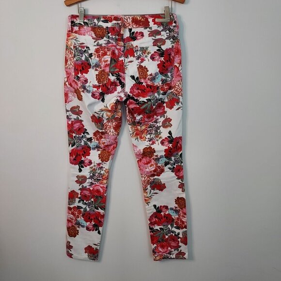 Anthropologie Pilcro Mid Rise Skinny Rose Floral Jeans Size 28 - Picture 3 of 12